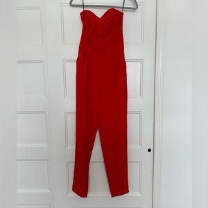 Sexy strapless red jumpsuit | Size 2